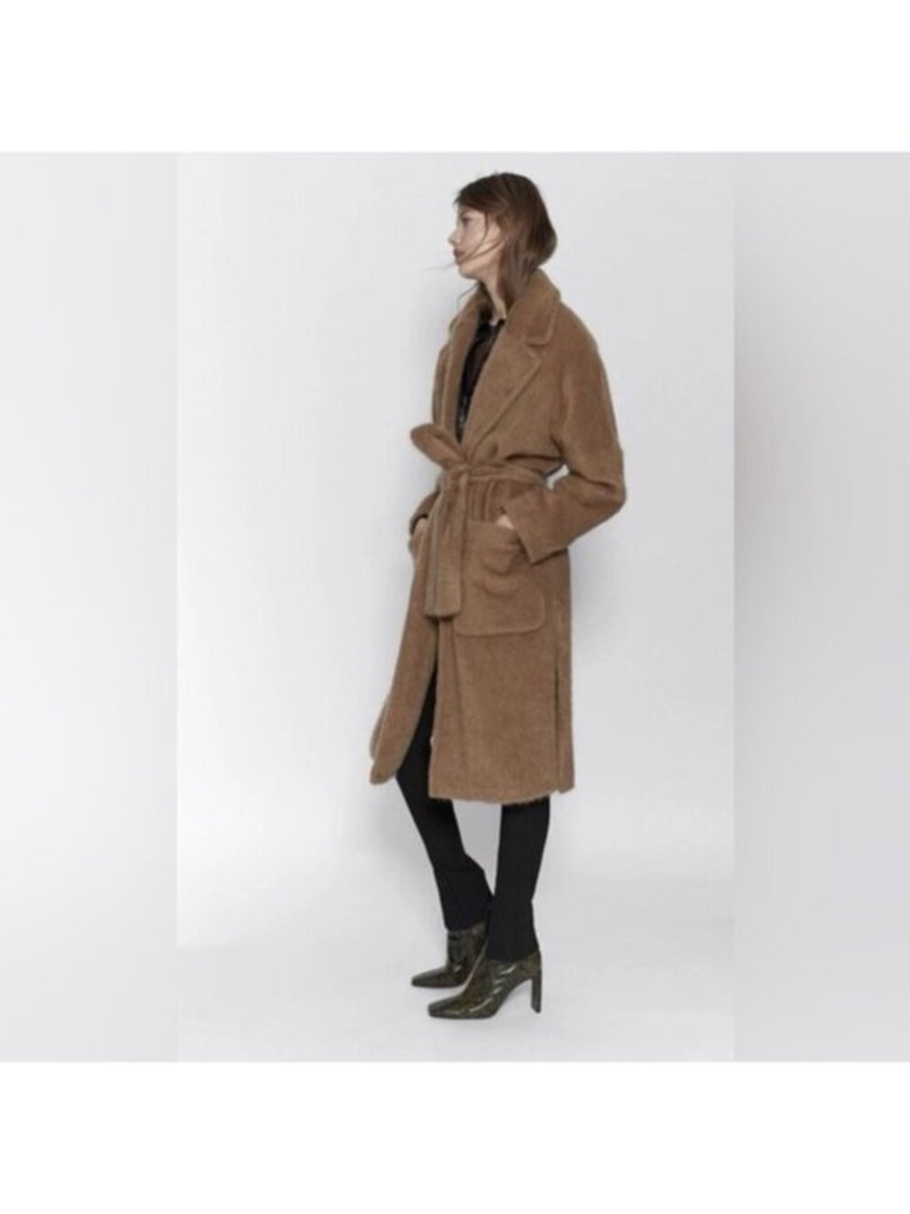 Zara Fuzzy Belted Robe Coat